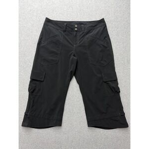 Athleta Pants Womens 4 Black Cargo Capri Hiking Stretch Nylon Blend Outdoor‎